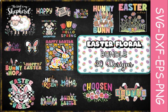 Easter Floral SVG Bundle: Graphics for Crafts