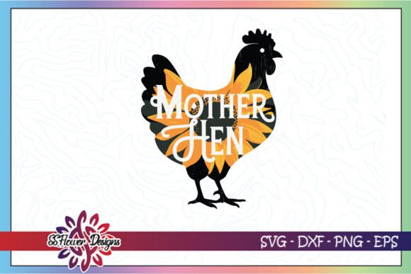 Mother Hen Farm Mom Distressed SVG for Crafts and Graphics