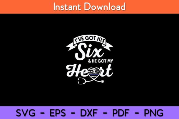 Police Wife Nurse Life Six Heart Thin: Crafts & Graphics