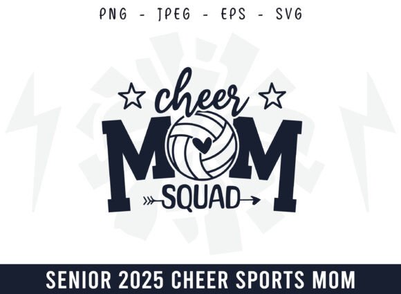 Proud Cheer Volleyball Mom Squad: Graphics for Crafts