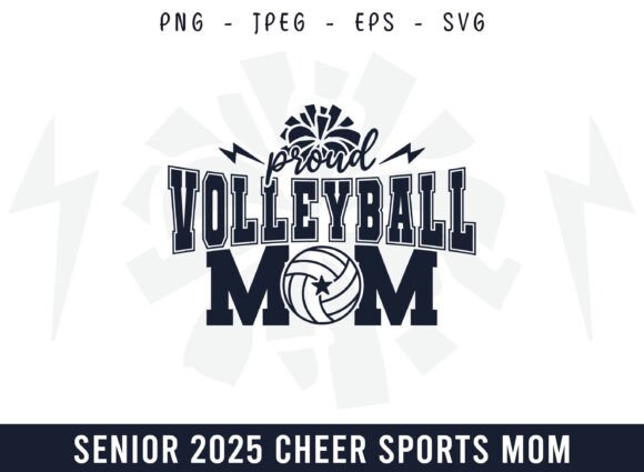 Senior 2025 Volleyball Mom Graphics for Crafts