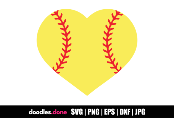 Softball Heart SVG: Graphics for Crafts & Sales